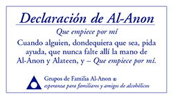 Tarjeta con la Declaración de Al-Anon (SM-8)