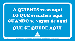 Tarjeta de anonimato para colocar sobre la mesa (SS-9)
